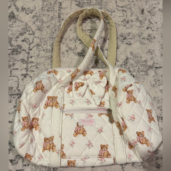 Sweetly Teddy Bear Print Quilted Duffel Bag - Picture 1 of 1
